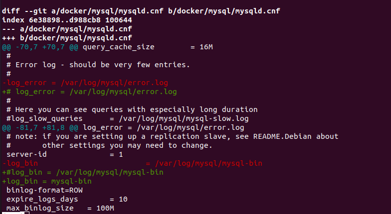 docker/mysql/mysqld.cnf调整