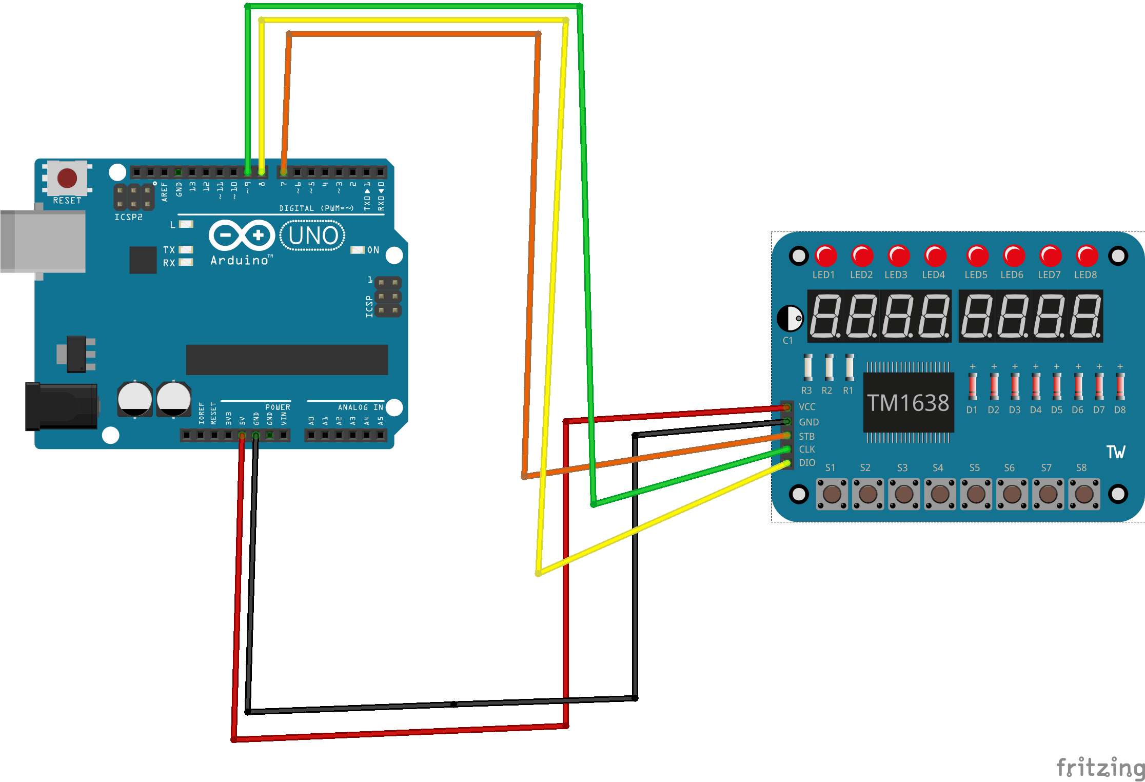 TM1638 Wiring