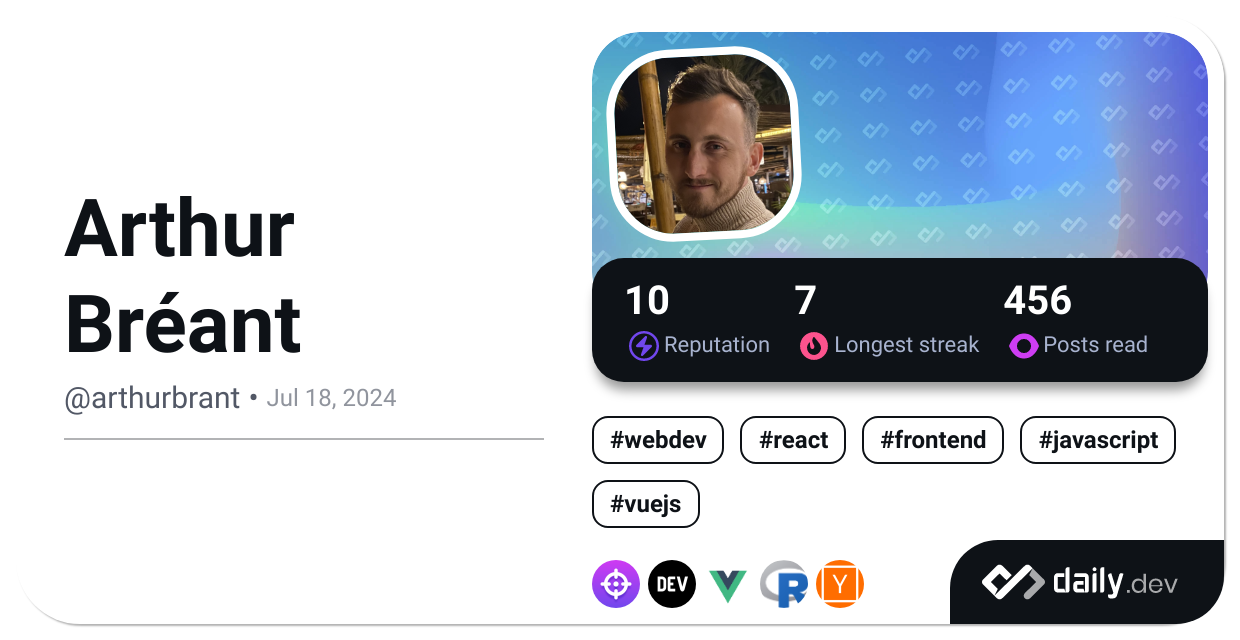 Arthur Bréant's Dev Card