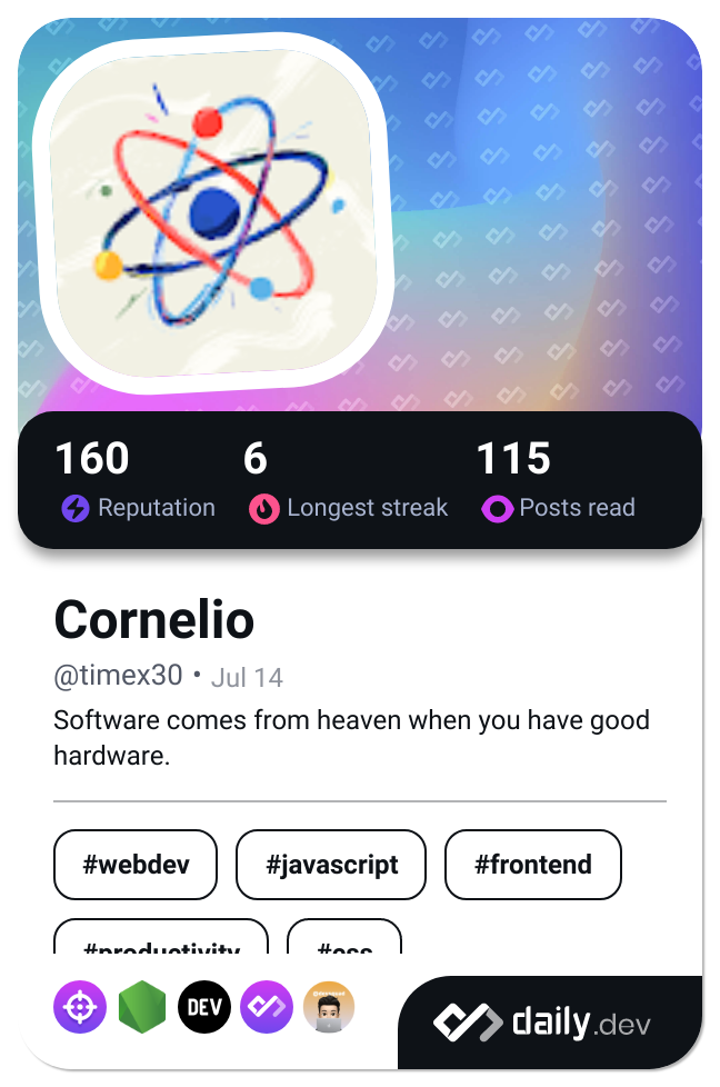 Cornelio's Dev Card