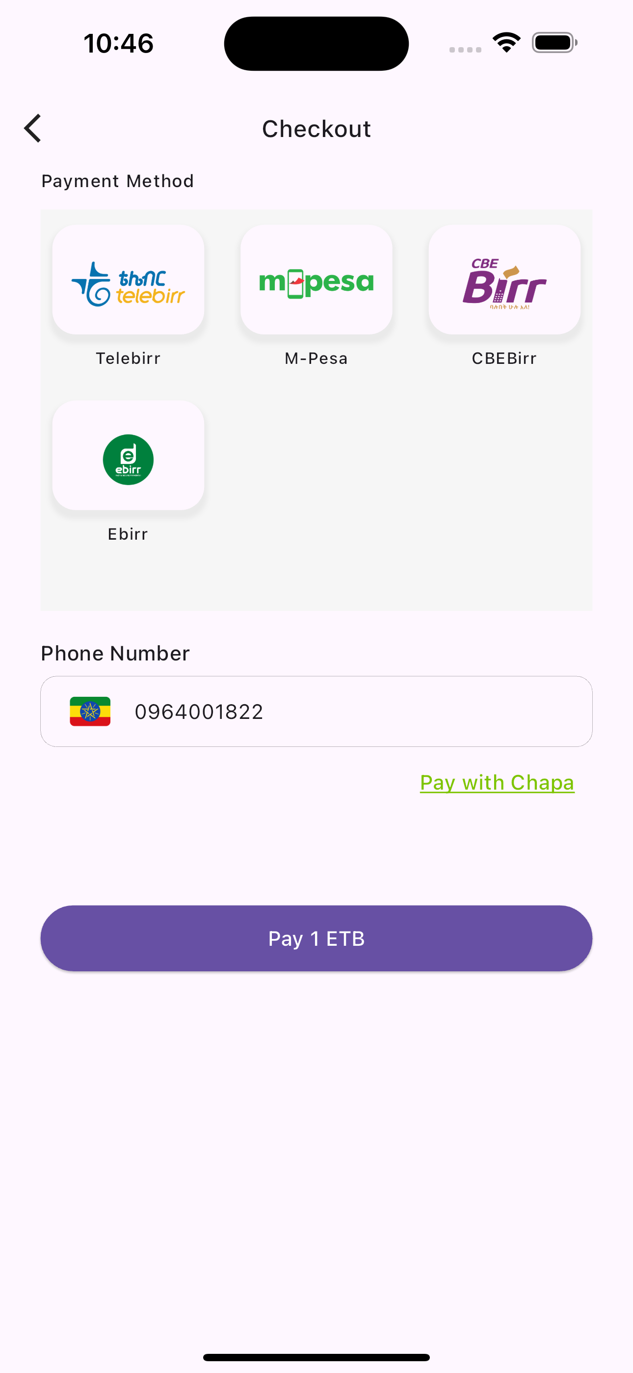 Payment Methods in Grid View