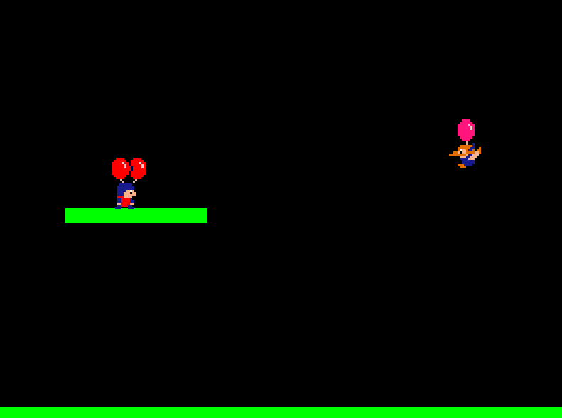 Screenshot of the player and an enemy