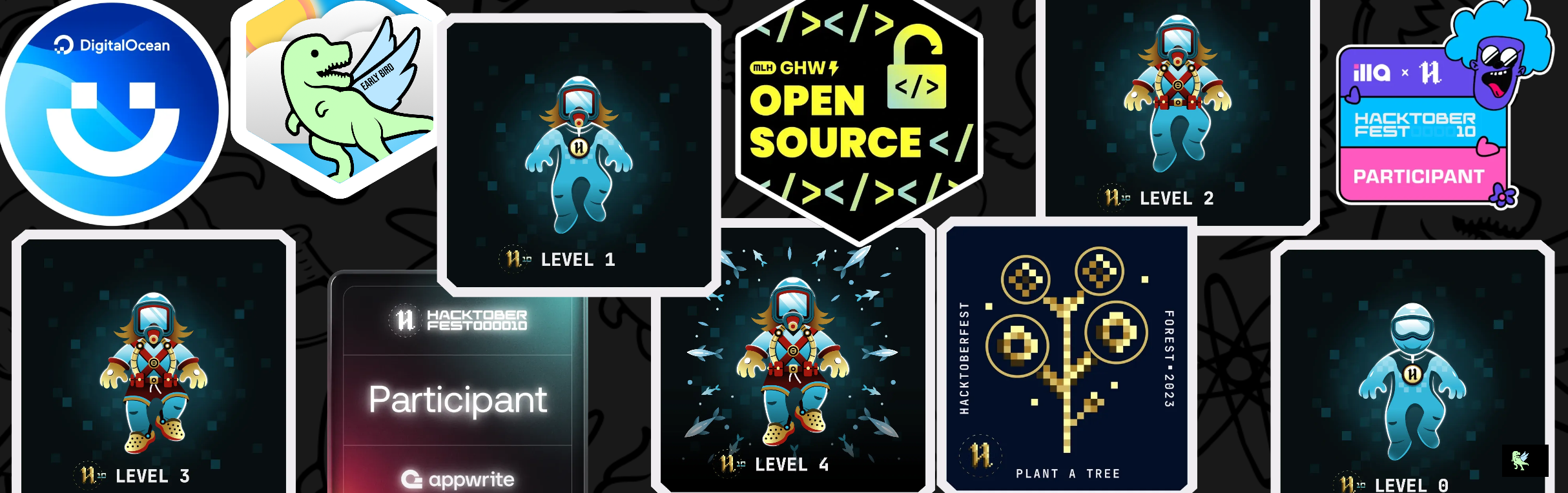 An image of @Harshal17S's Holopin badges, which is a link to view their full Holopin profile