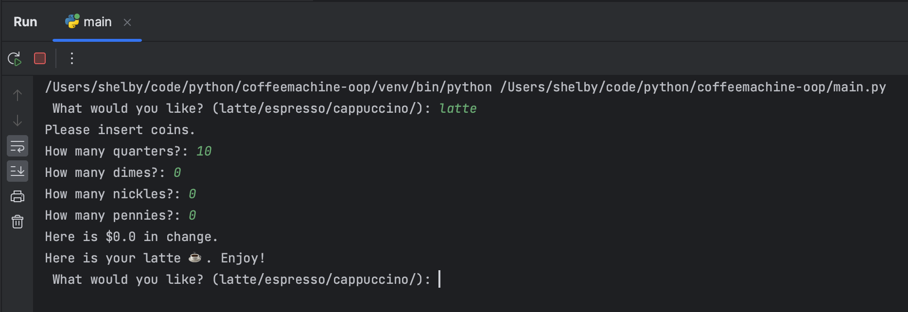 GitHub - shelbyblanton/coffee-machine: Python training - 100 days of ...