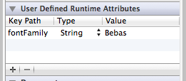 user defined runtime attributes tab