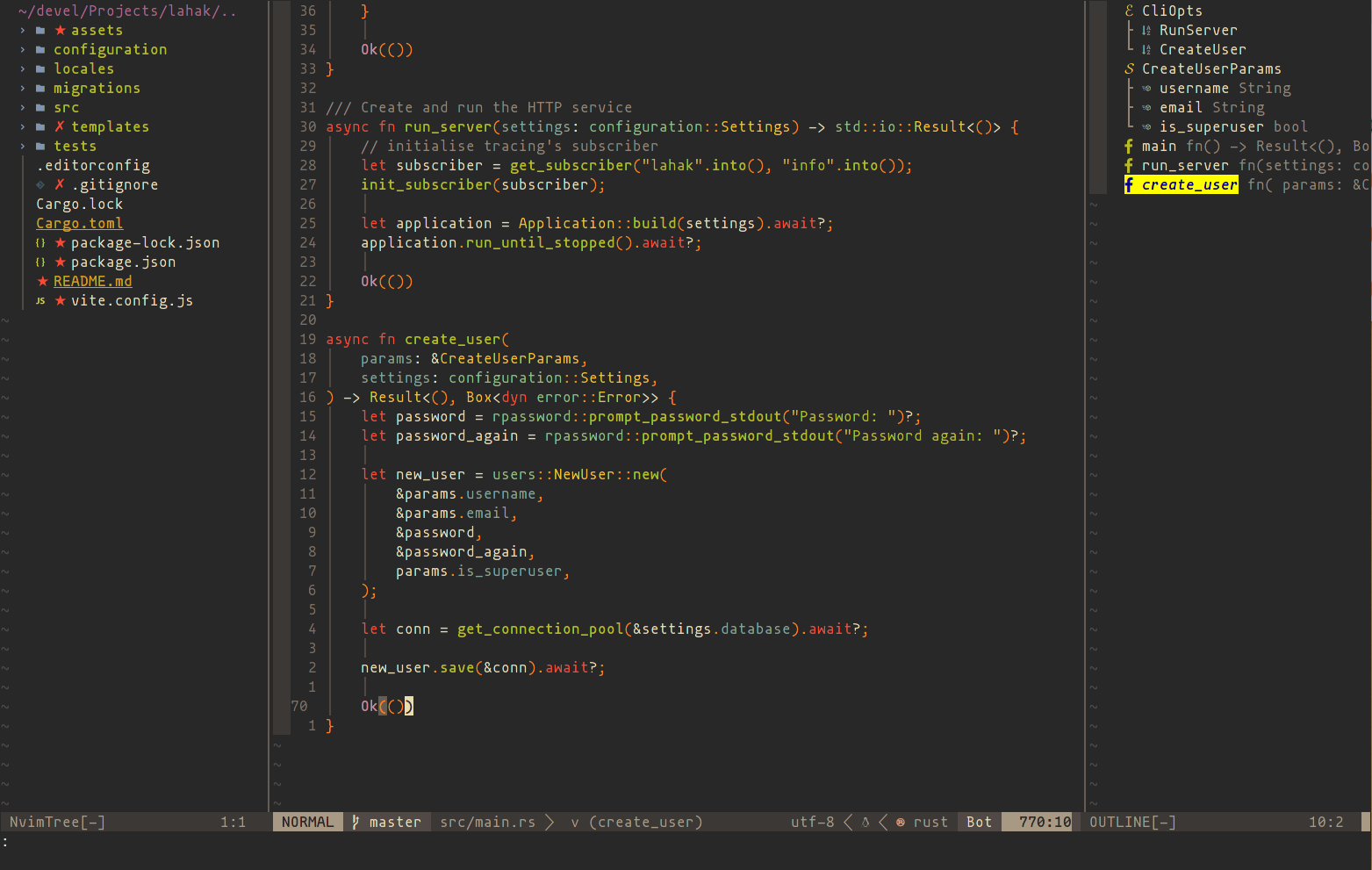 NeoVIM screenshot