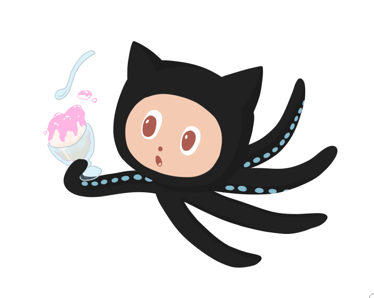 octocat holding shaved ice