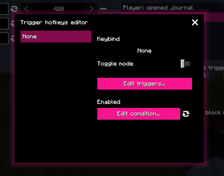 Trigger hotkey editor