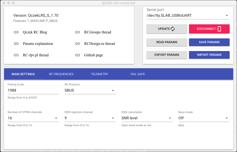 QCZEK LRS slave module config