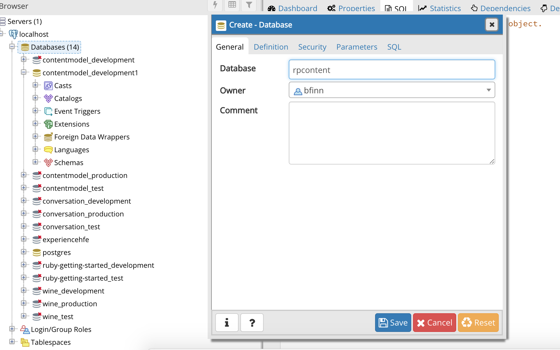 Copy and create database