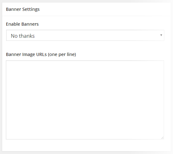 Affiliate settings - Banner Settings