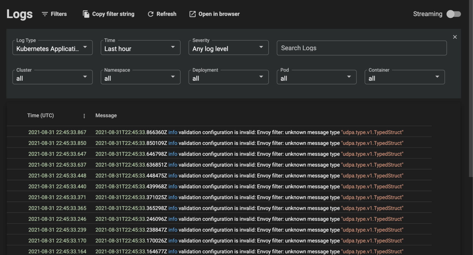 New Logs Viewer