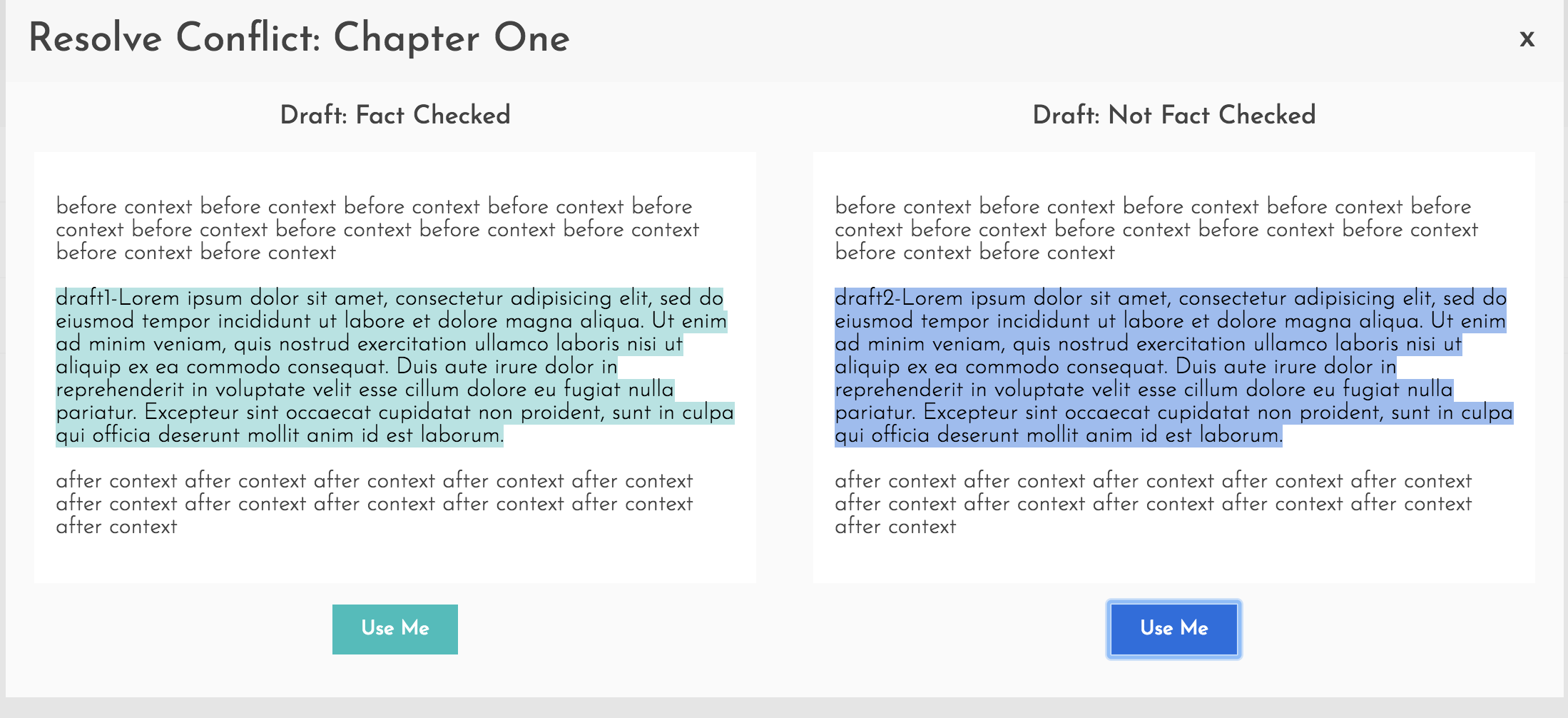 Resolve Conflicts Modal