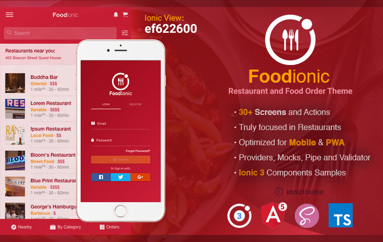 foodIonic - Ionic 3 Restaurant Food Order Theme