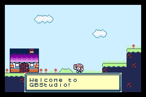 GB Studio v2 color sample running within gbsenpai.