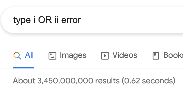 type i OR ii error - Google Search - About 3,450,000,000 results (0.62 seconds)