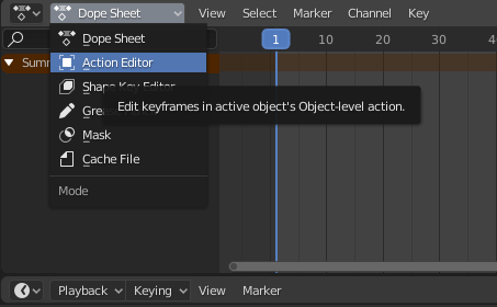 Dope Sheet > Action Editor