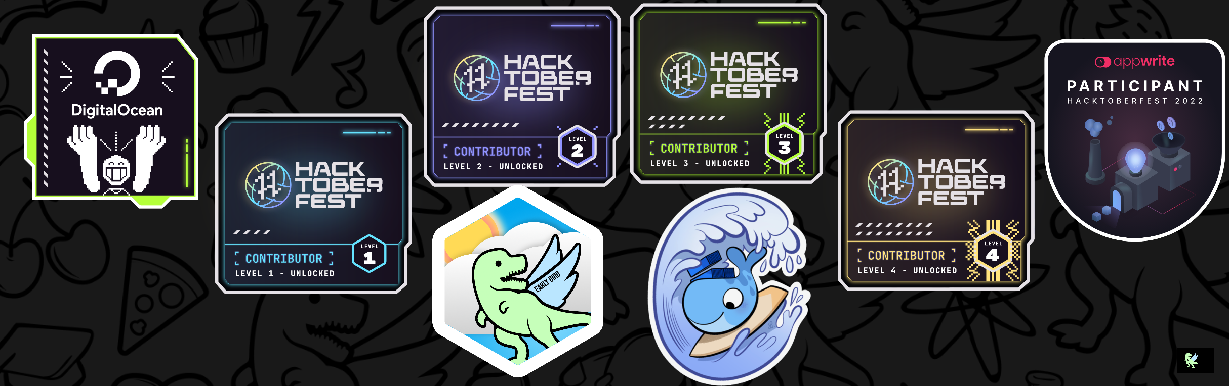 An image of @tusharprabhu's Holopin badges, which is a link to view their full Holopin profile