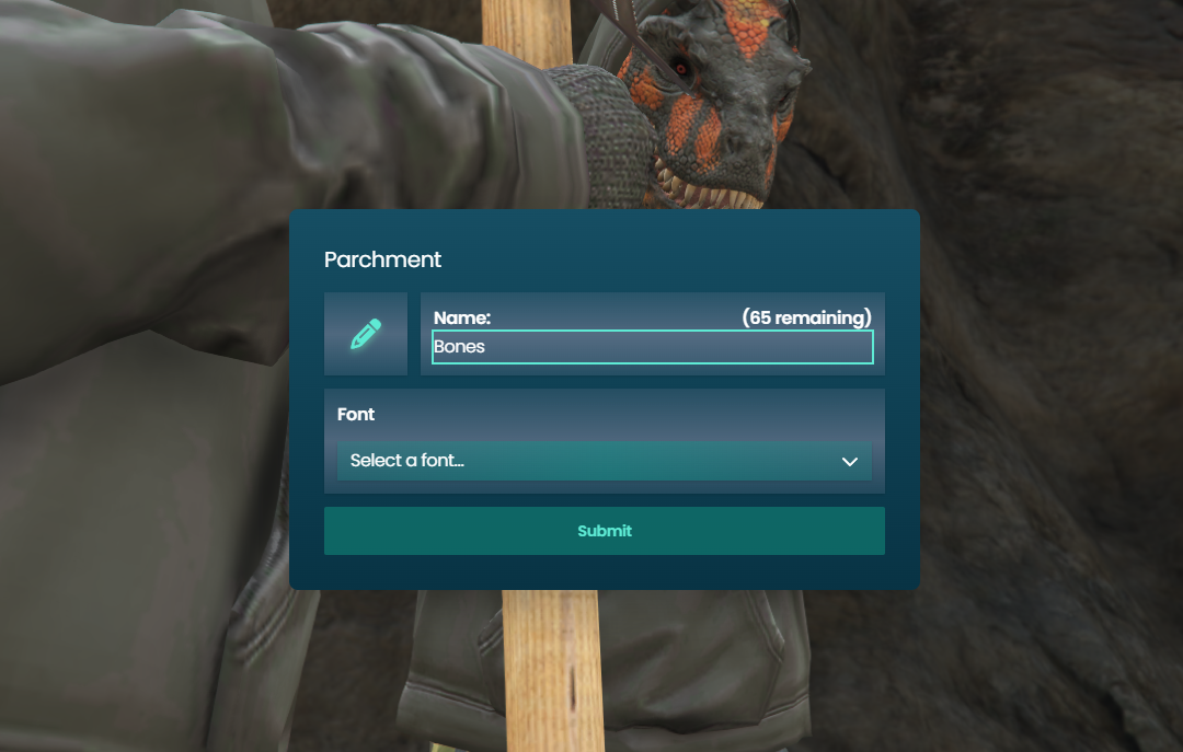 Parchment user interface