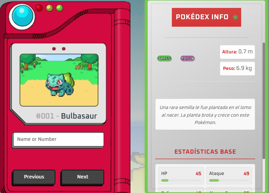 Vista previa de la Pokédex