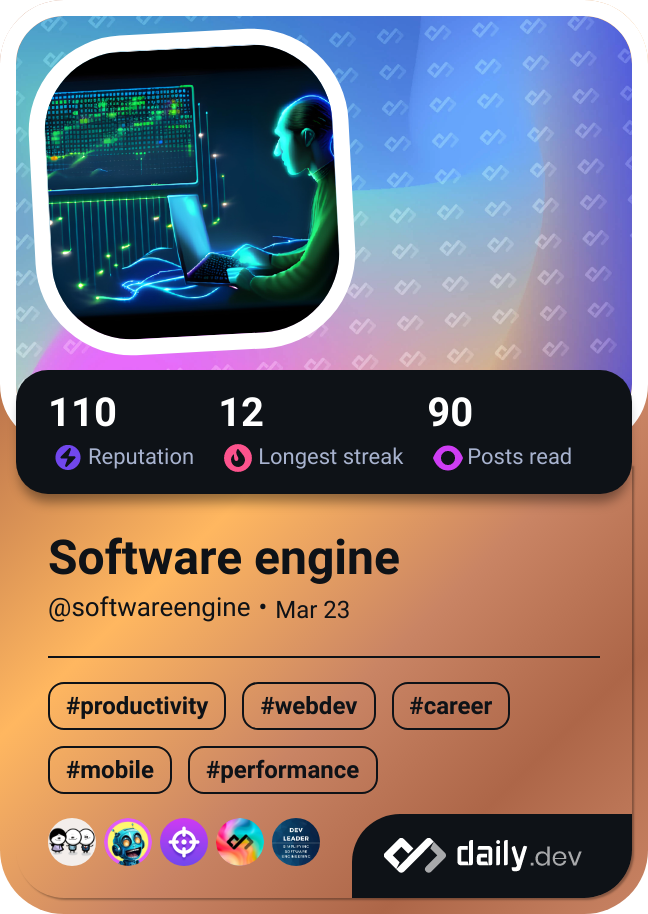 Software engine's Dev Card