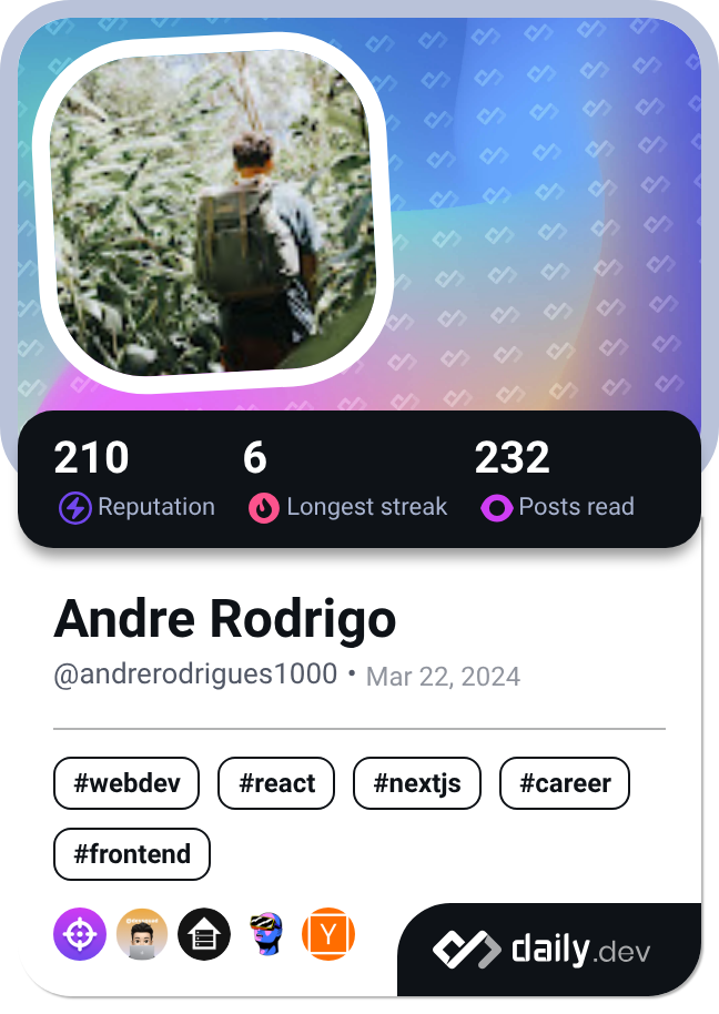 Andre Rodrigo's Dev Card