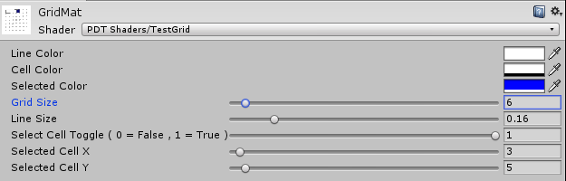 Available Material Parameters