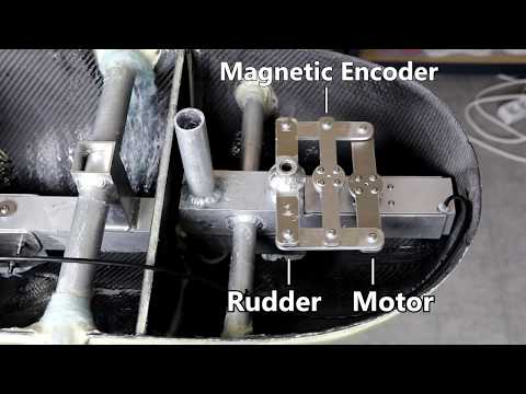 Rudder control: Worm geared motor with a position feedback