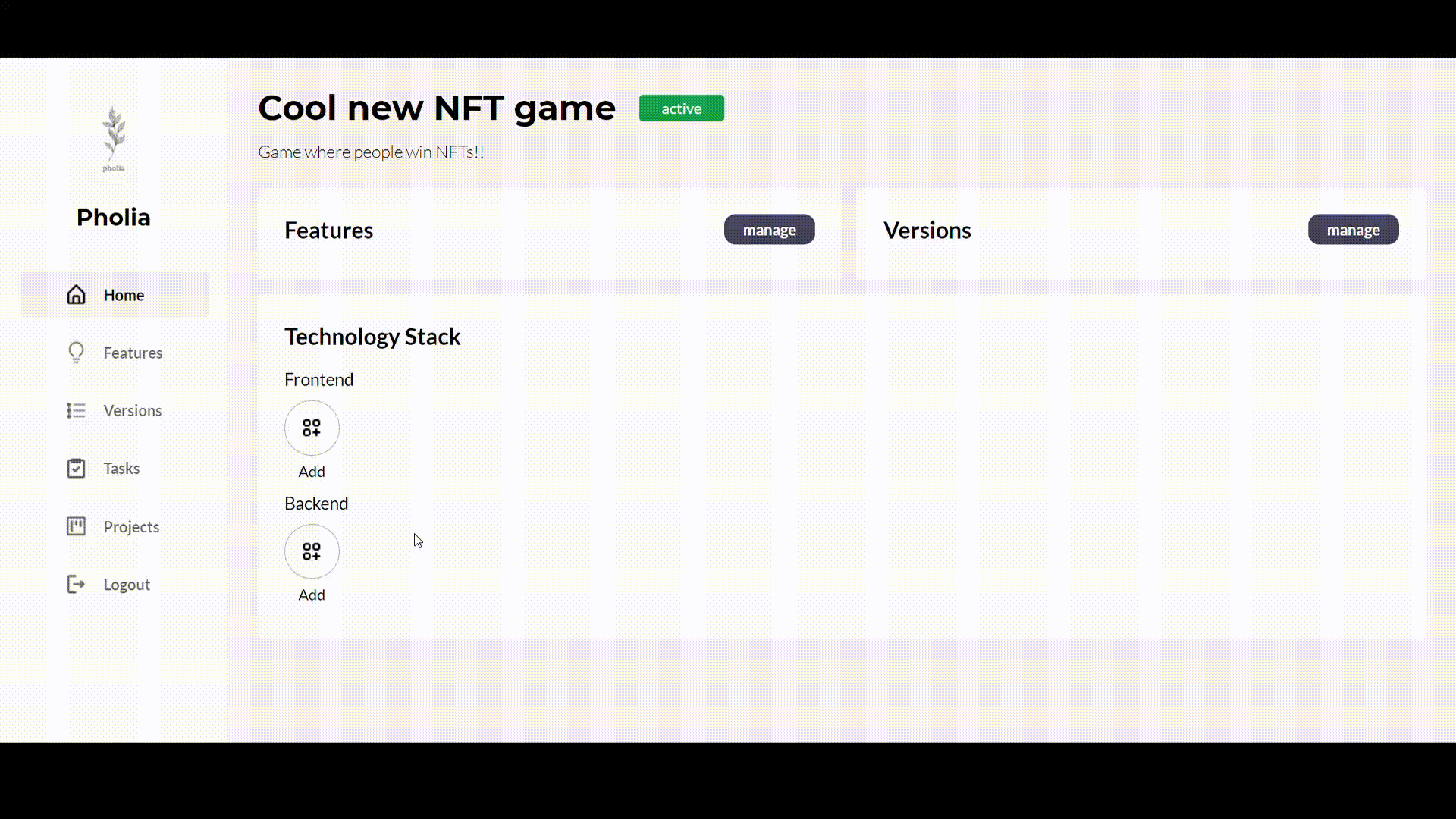 Adding and editing the technology stack