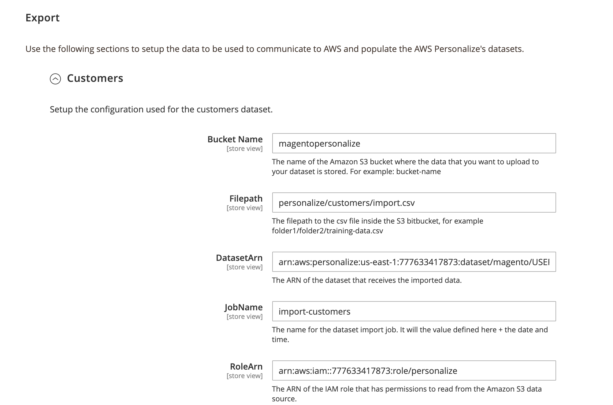 Admin configuration