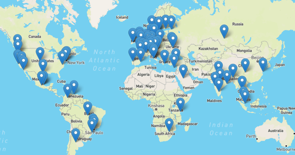 Contributors map