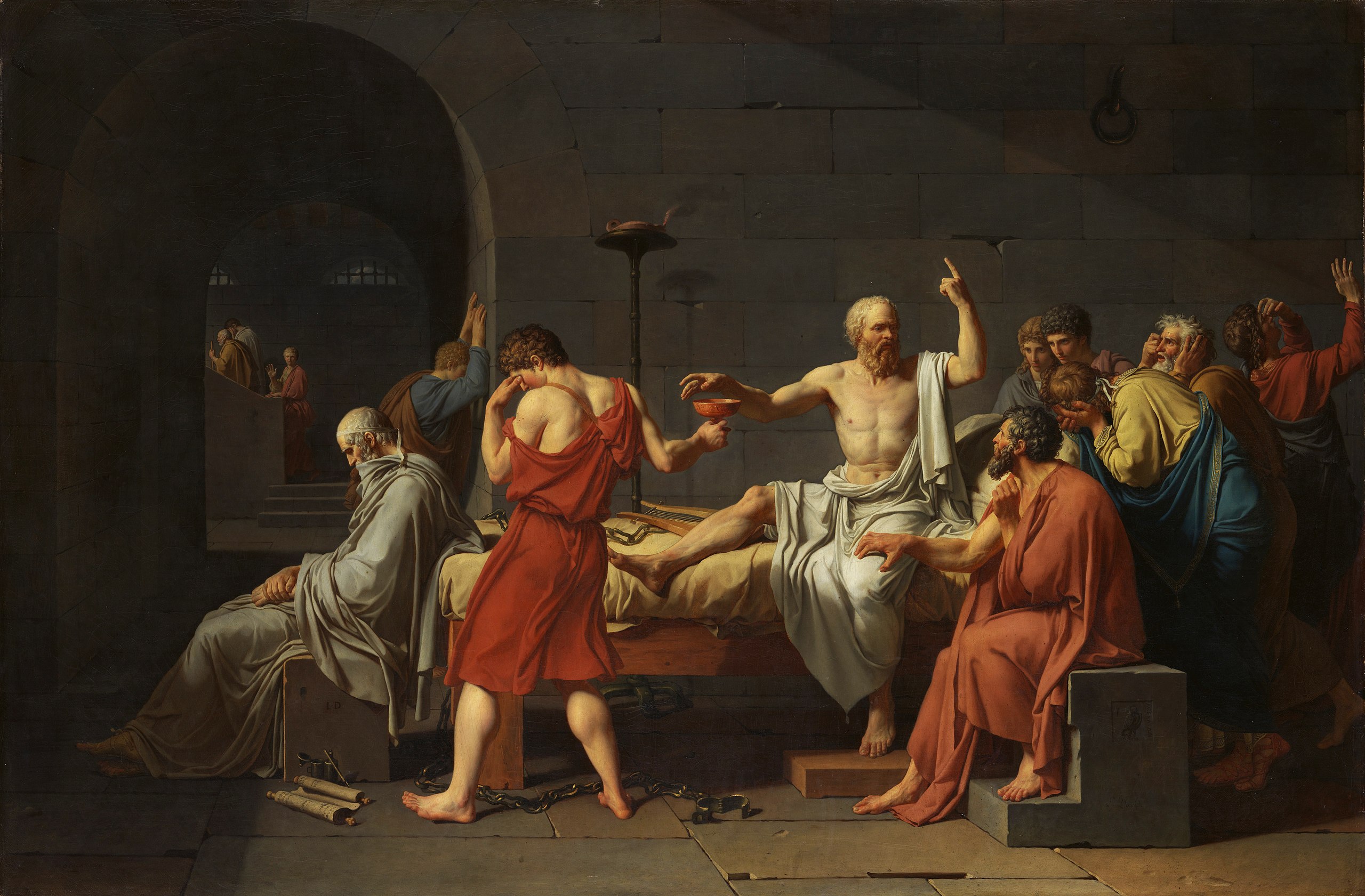 A Morte de Sócrates, de Jacques-Louis David