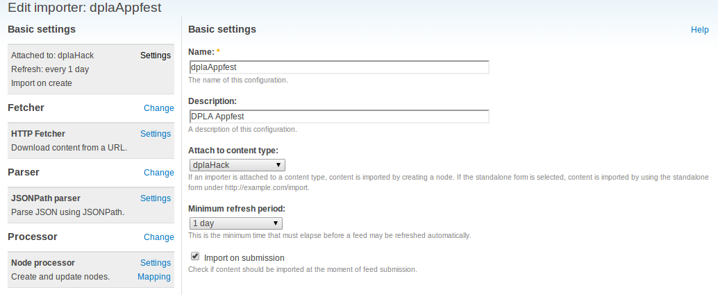 Feeds Import - Basic Settings