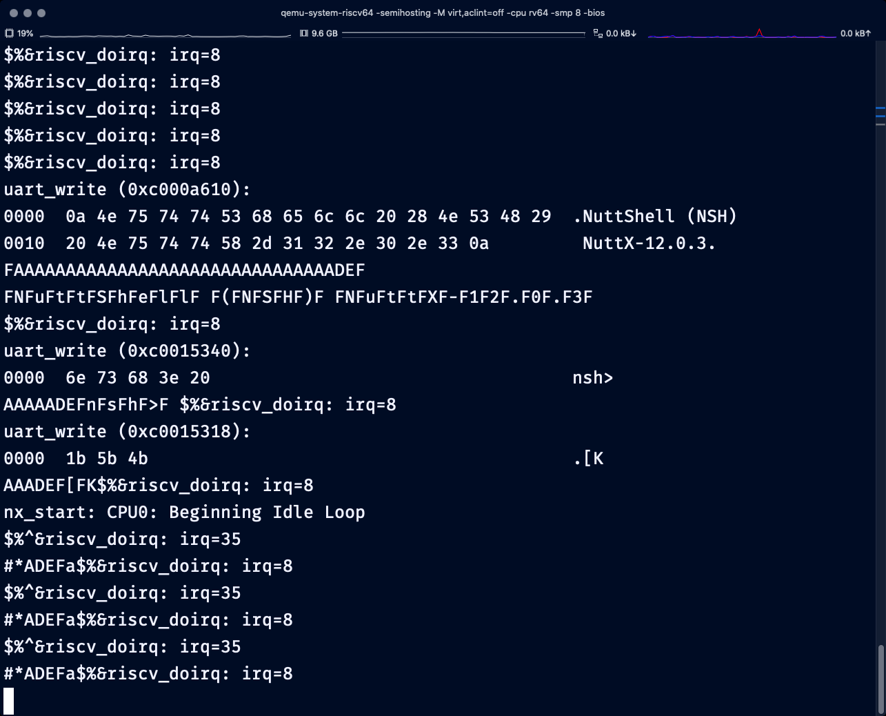 UART Output in NuttX QEMU