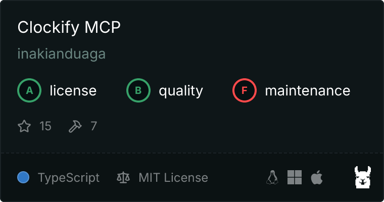 Clockify MCP server