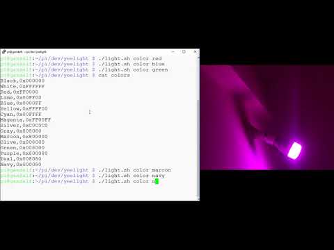 Demo video of Yeelight smart light controller on Raspberry Pi