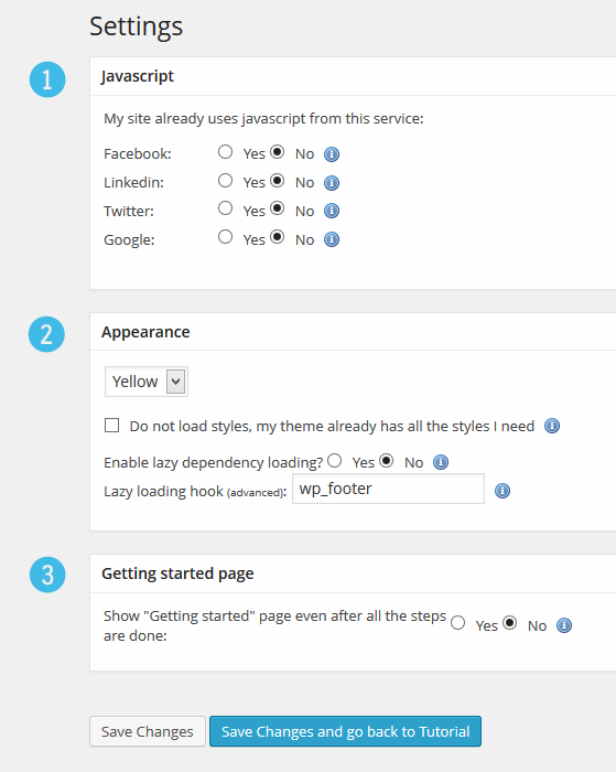 Social Marketing Settings