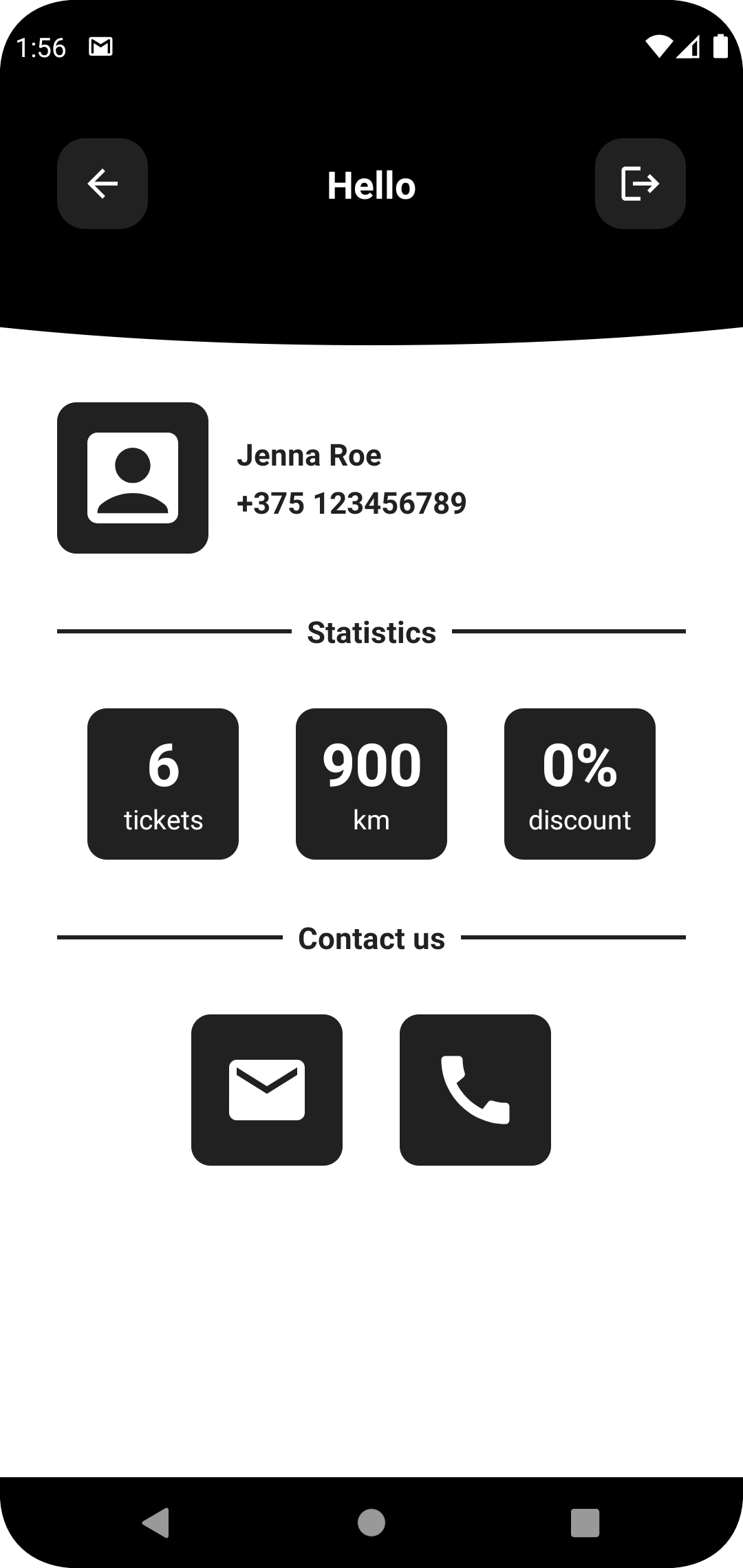 User Statistics & Contact us