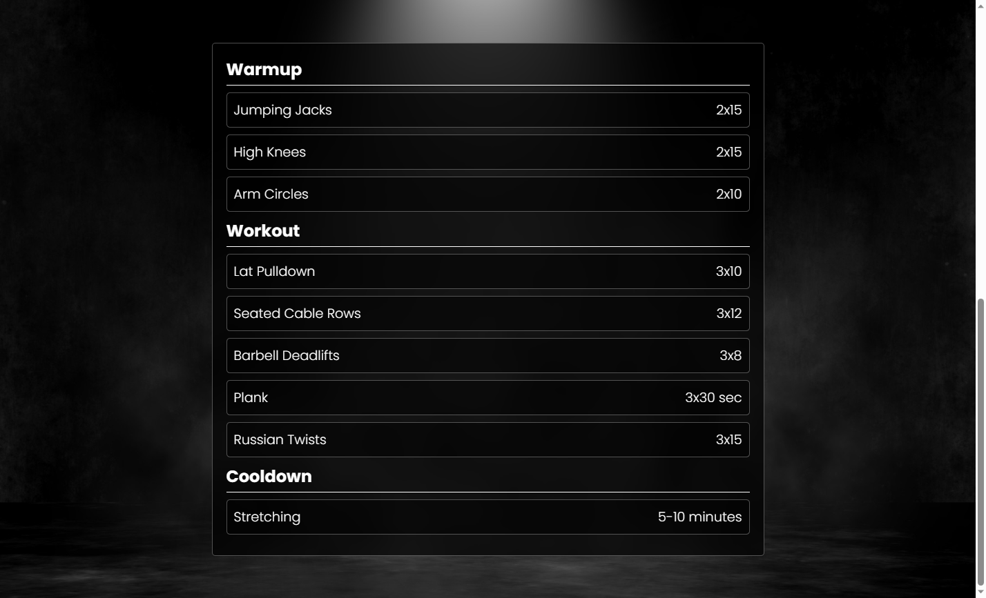 Created workout view