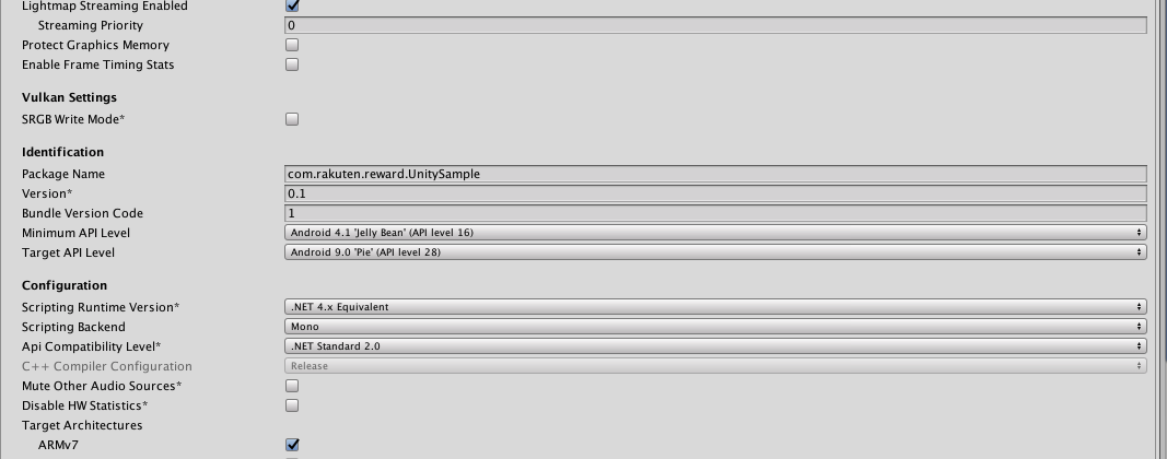 Unity Android Target API Level