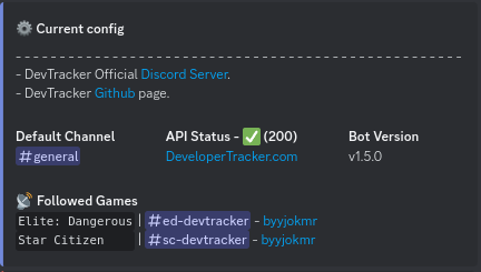 DevTracker Config