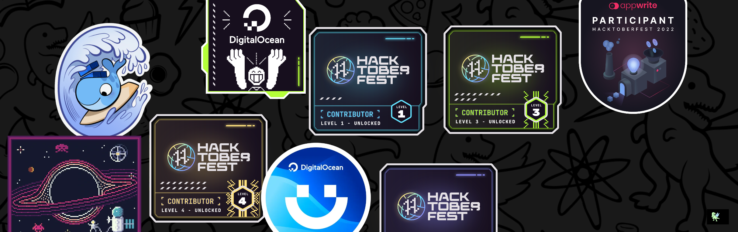 An image of @idrismusa4's Holopin badges, which is a link to view their full Holopin profile