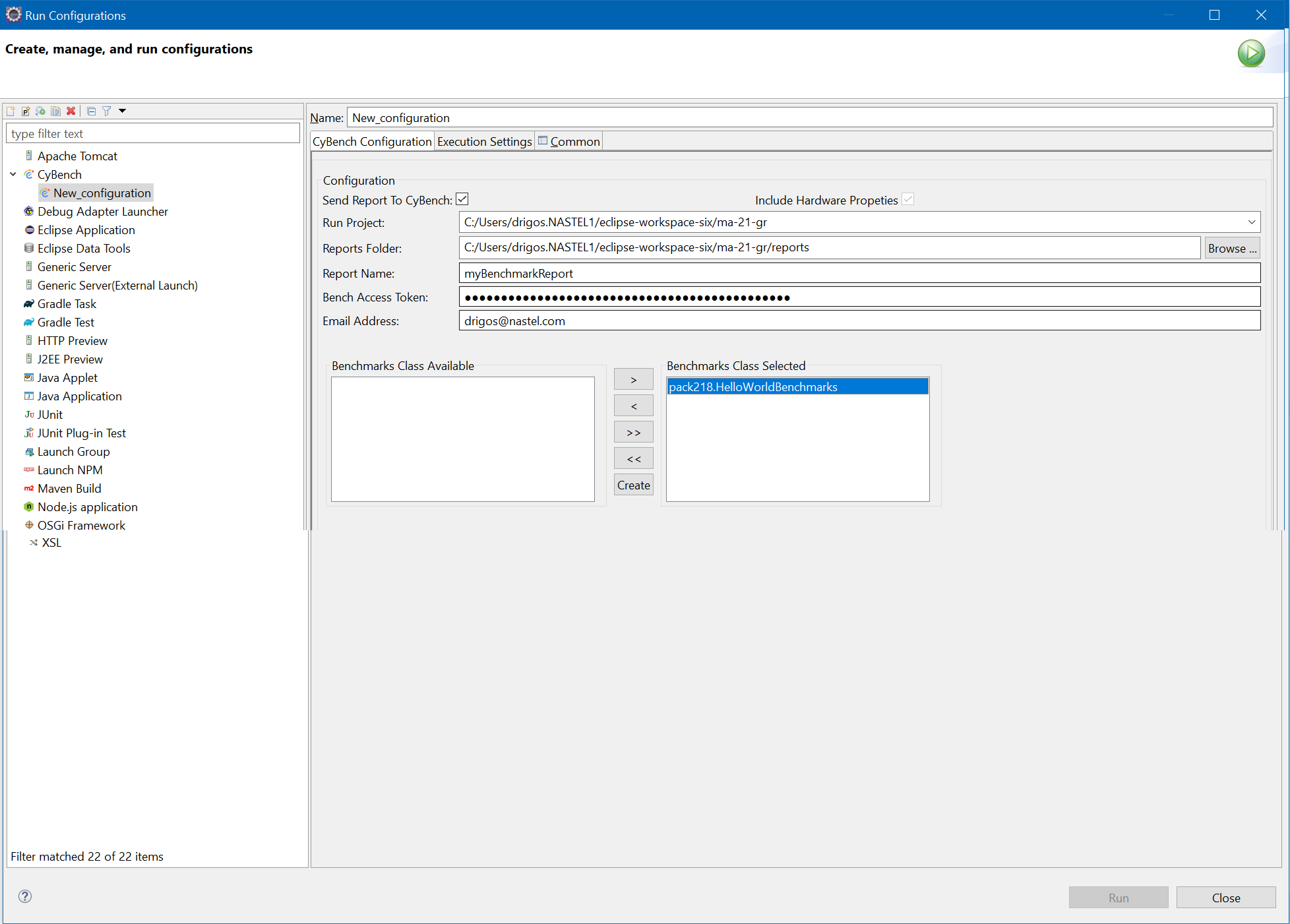 Filled out CyBench Configuration