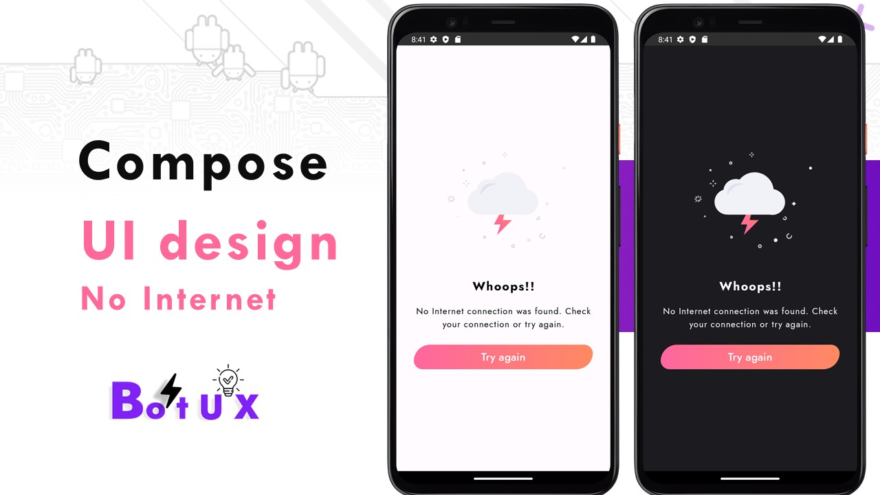 No Internet Connection UI Design - Compose UI UX