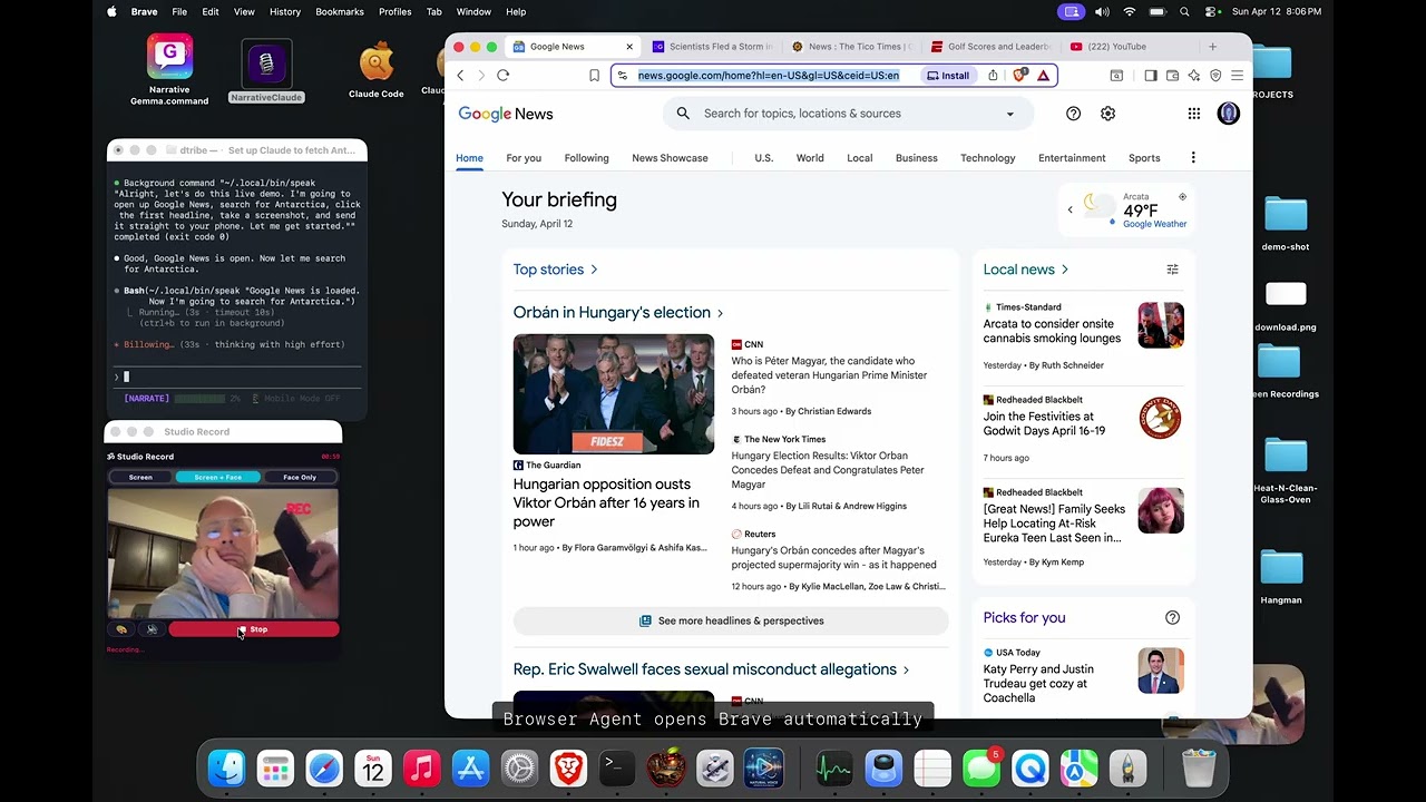 NarrateClaude Hands-Free Ambient AI Demo