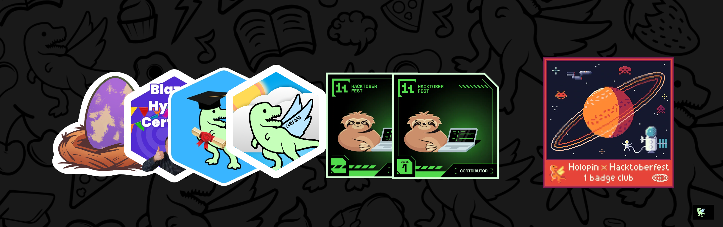 An image of @nuung's Holopin badges, which is a link to view their full Holopin profile