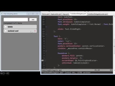 QML hot reloading demo