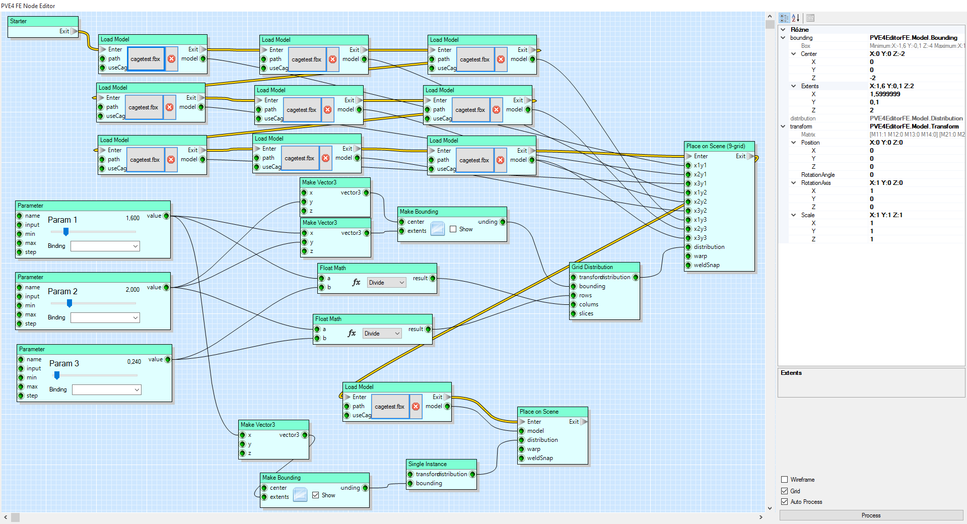 Example of Node Editor usage in 3D application