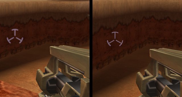 Comparison of old and new textures - weapon crosshairs