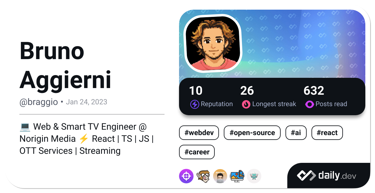Bruno Braggio's Dev Card